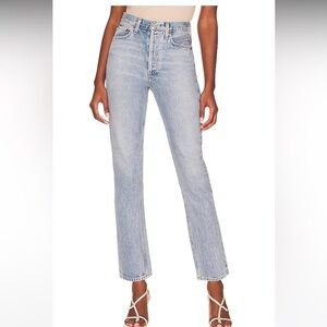 Agolde Riley high rise straight crop NWT size 32